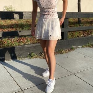 Abercrombie soft pink flowy mini skirt